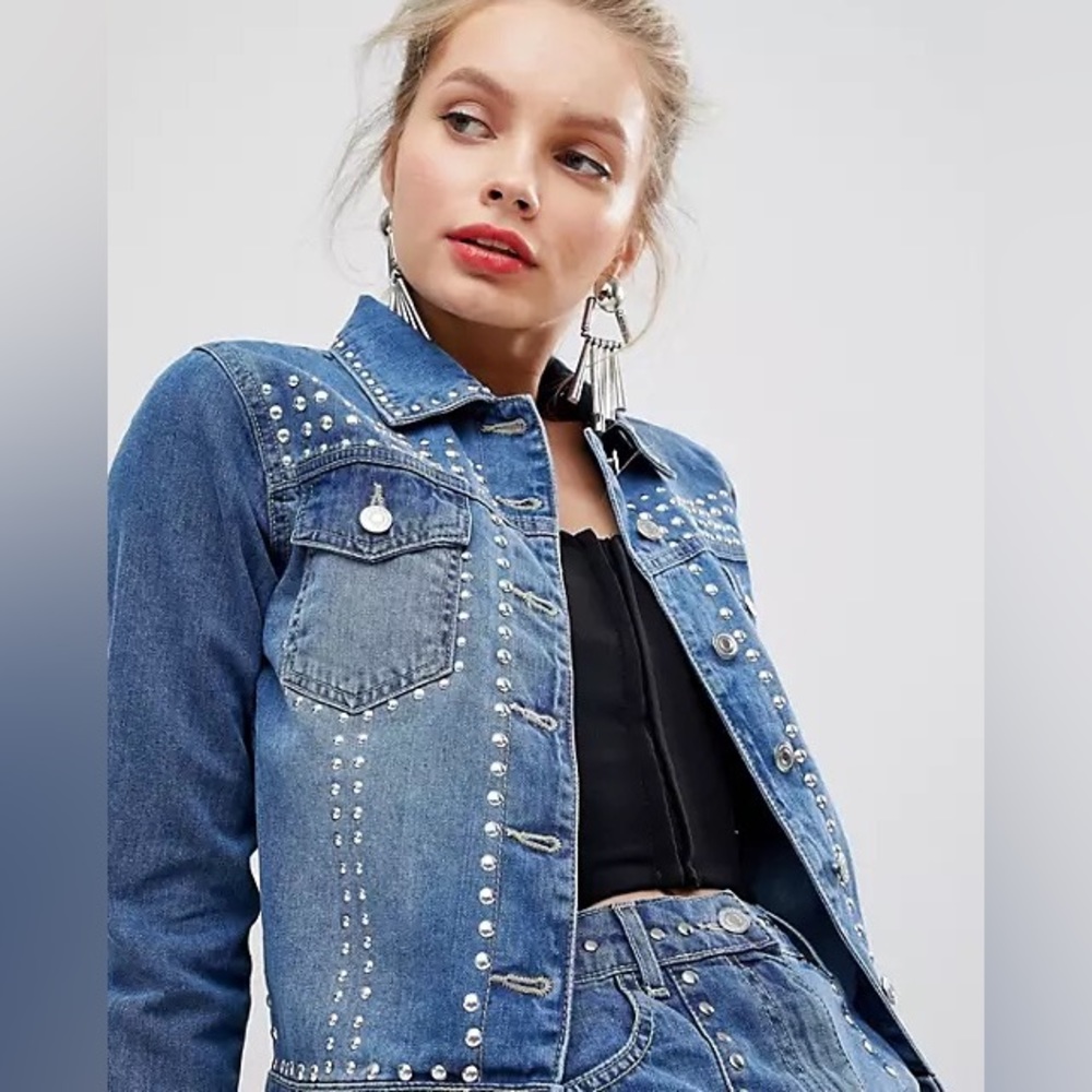 Parisian studded jean jacket